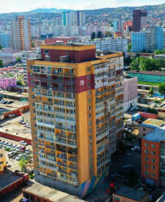 In 2015-2016, a 16-story residential building for 186 families, Bayangol District, Ulaanbaatar City, 19th District.